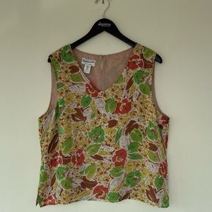 Size XL, Pendleton sleeveless silk blouse.